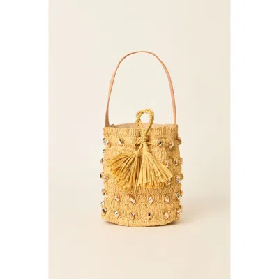 Btb Los Angeles Studded Galia Bucket Bag In Nude