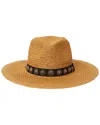 Btb Los Angeles Summer Studded Straw Hat In Brown