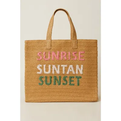 Btb Los Angeles Sunrise Sunset Tote In Sand Pastel Rainbow