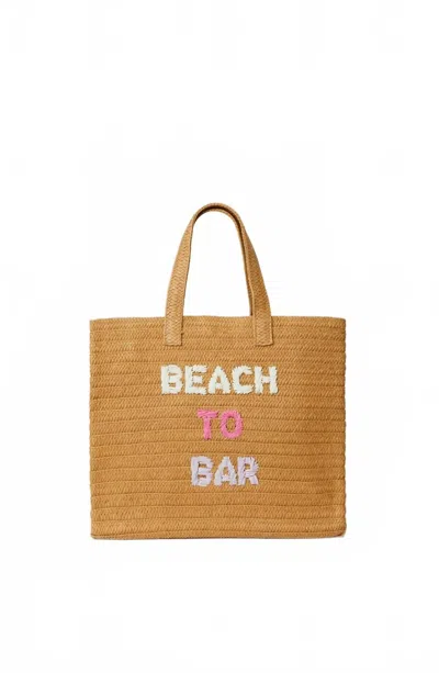 Btb Los Angeles Women's Beach To Bar Tote Bag In Sand Pink Rainbow In Multi
