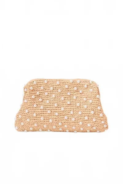 Btb Los Angeles Women's Briar Pearl Clutch In Natural In White
