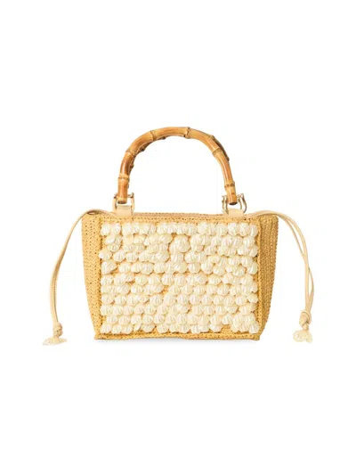 Btb Los Angeles Women's Brielle Mini Raffia Tote Bag In Brown