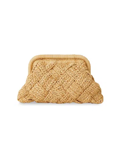 Btb Los Angeles Women's Gigi Woven Raffia Clutch In Brown