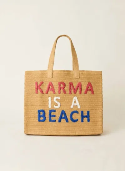 Btb Los Angeles Women's Karma Is A Beach Tote Bag In Sand Patriot In Multi
