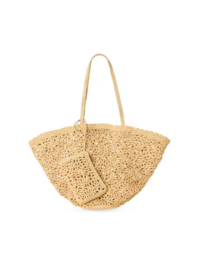 Btb Los Angeles Women's Lacera Raffia Tote Bag In Brown