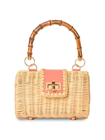Btb Los Angeles Women's Mason Bamboo Rattan Clutch In Multi