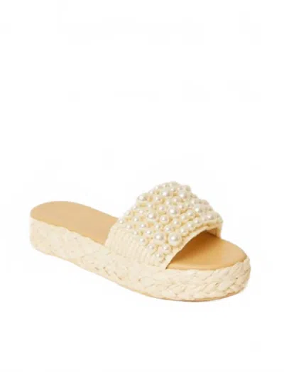 Btb Los Angeles Women's Milos Pearl Espadrille Sandals In Cream In White