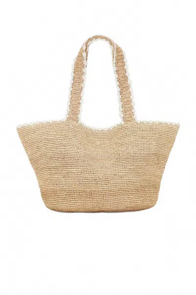 Btb Los Angeles Women's Odesa Tote Bag In Natural & White In Multi