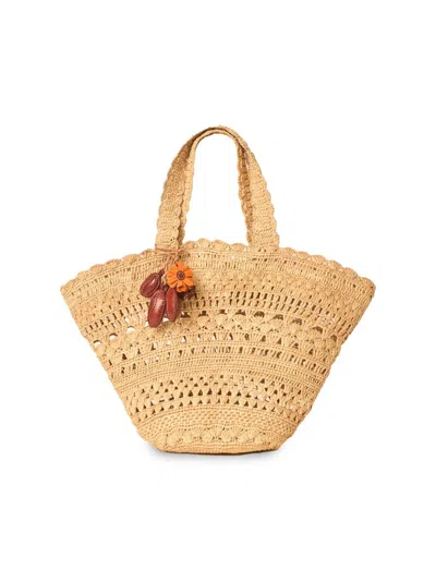 Btb Los Angeles Women's Palmer Raffia Tote Bag In Brown