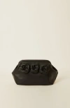 Btb Los Angeles Yasmin Leather Clutch In Black