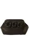 Btb Los Angeles Yasmin Leather Clutch In Black