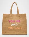Btb Los Angeles You Me And The Sea Woven Straw Tote Bag