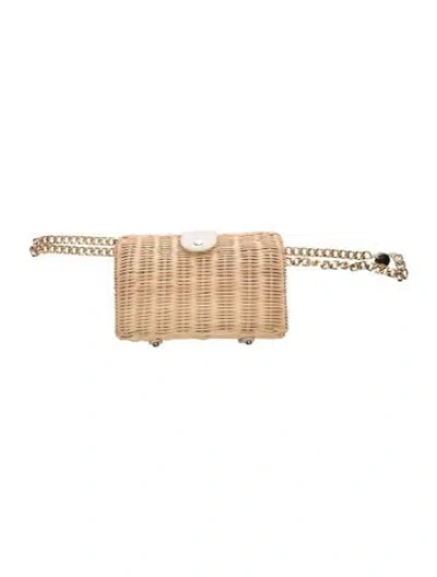 Pre-owned Btb Wicker Belt Bag In Neutral