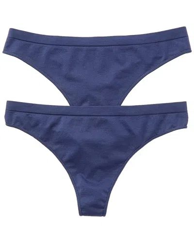 B.tempt'd By Wacoal 2pk Comfort Intended Daywear Thong In Blue
