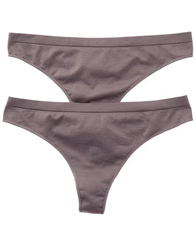 B.tempt'd By Wacoal 2pk Comfort Intended Daywear Thong In Grey