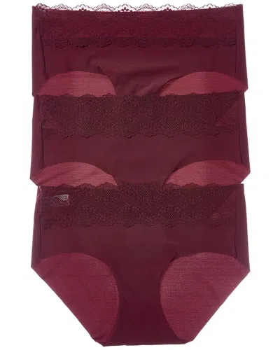 B.tempt'd By Wacoal 3pk B.bare Hipster In Red