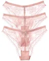 B.tempt'd By Wacoal 3pk No Strings Attached Cheeky Bikini In Pink