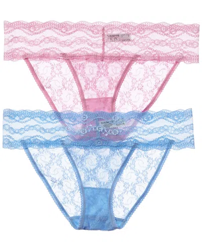 B.tempt'd By Wacoal 2pk Lace Kiss Bikini In Pink