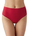 B.tempt'd By Wacoal B.bare High-waist Thong In Haute Red