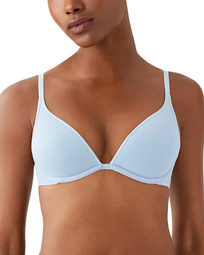 B.tempt'd By Wacoal B. Tempt'd By Wacoal Cotton To A Tee Plunge Underwire T-shirt Bra In Dream Blue