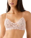 B.tempt'd By Wacoal Feeling Famous Lace Kiss Bralette In Rose Smoke/white