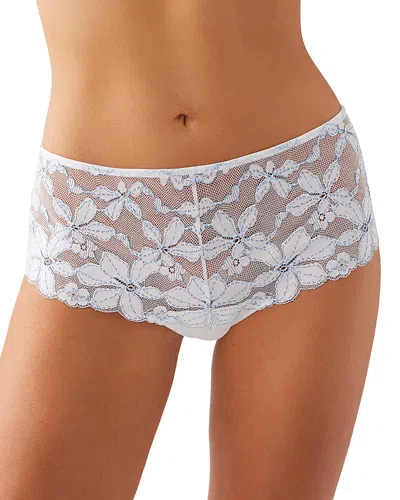 B.tempt'd By Wacoal Feeling Famous Tanga In White/frozen Fjord