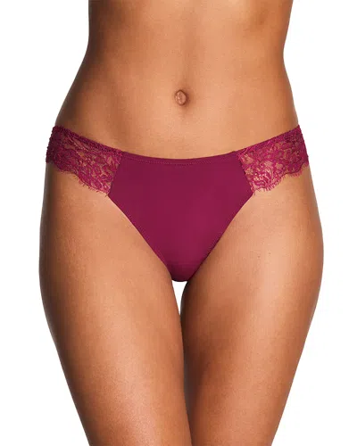 B.tempt'd By Wacoal B. Tempt'd By Wacoal It's On Lace Trim Thong In Purple Potion