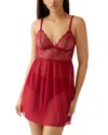 B.tempt'd By Wacoal B. Tempt'd By Wacoal It's On Mesh Lace Chemise In Red