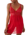 B.tempt'd By Wacoal B. Tempt'd By Wacoal It's On Mesh Lace Chemise In Savvy Red