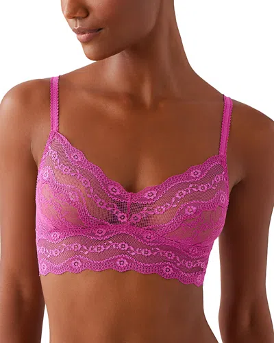 B.tempt'd By Wacoal B. Tempt'd By Wacoal Lace Kiss Bralette In Fuchsia Red
