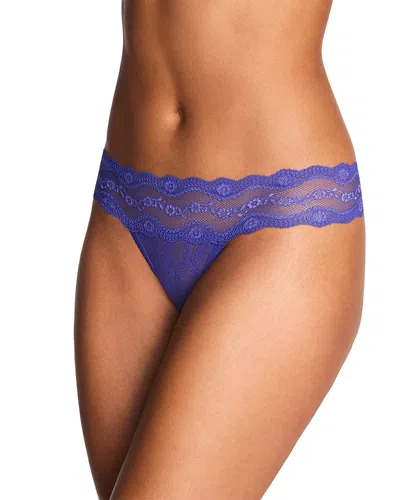 B.tempt'd By Wacoal B. Tempt'd By Wacoal Lace Kiss Thong In Blue