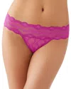 B.tempt'd By Wacoal B. Tempt'd By Wacoal Lace Kiss Thong In Fuchsia Red