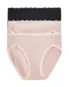 B.tempt'd By Wacoal B. Tempt'd By Wacoal Lace Trim Bikini, Pack Of 3 In Basic