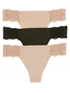 B.tempt'd By Wacoal B. Tempt'd By Wacoal Women's B. Bare Thong 3-pack In Multi