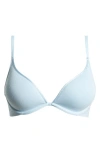 B.tempt'd By Wacoal Cotton To A Tee Underwire Plunge T-shirt Bra In Blue