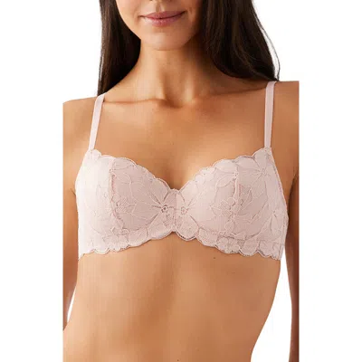 B.tempt'd By Wacoal B. Tempt'd By Wacoal Feeling Famous Balconette Bra In Rose Smoke/white