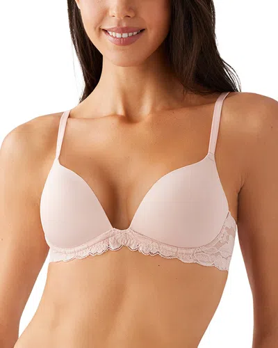 B.tempt'd By Wacoal Feeling Famous Wire Free Push Up Bra In 298-rose Smoke/white