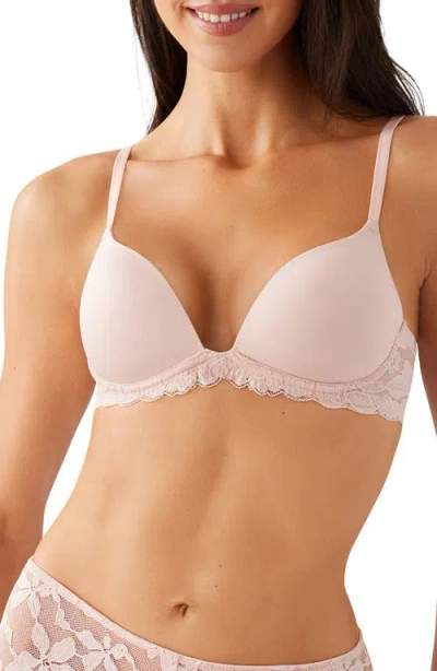 B.tempt'd By Wacoal Feeling Famous Wirefree Push-up Bra In Rose Smoke/white