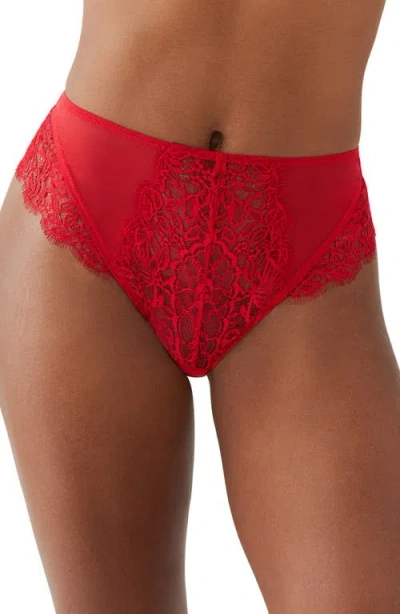 B.tempt'd By Wacoal B. Tempt'd By Wacoal It's On Mesh Lace Thong In Savvy Red