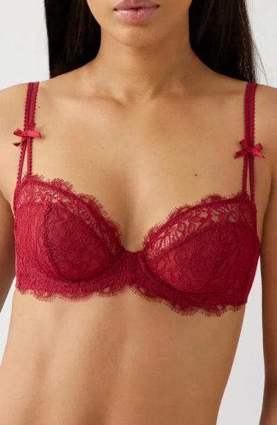 B.tempt'd By Wacoal It's On Eyelash Lace Underwire Bra In Red