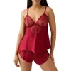 B.tempt'd By Wacoal It's On Lace & Satin Camisole In Red