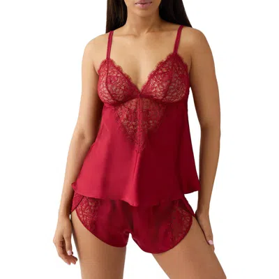 B.tempt'd By Wacoal It's On Lace & Satin Camisole In Red
