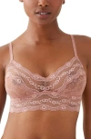 B.tempt'd By Wacoal B. Tempt'd By Wacoal Lace Kiss Bralette In Burlwood
