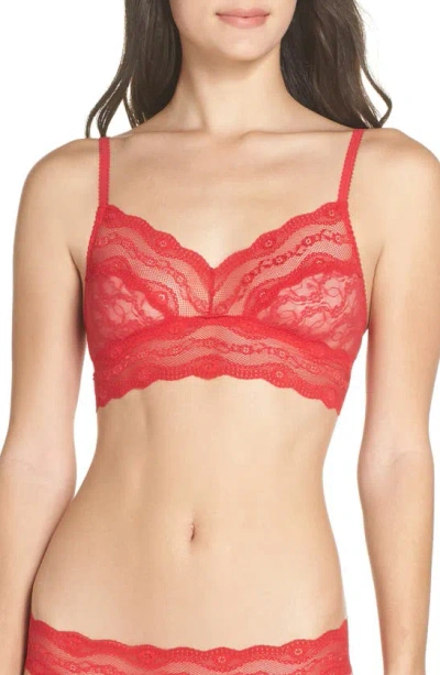 B.tempt'd By Wacoal Lace Kiss Bralette In Crimson Red
