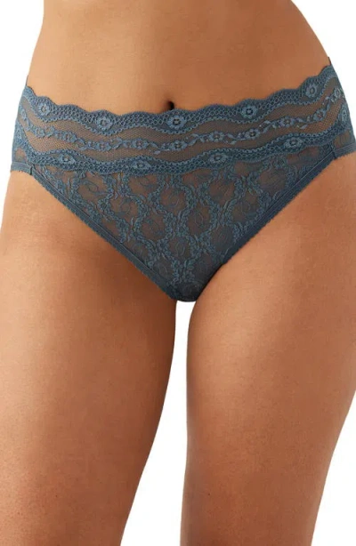B.tempt'd By Wacoal Lace Kiss High-leg Briefs In Stormy Weather