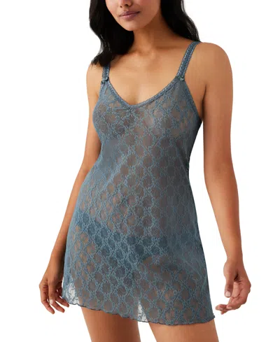 B.tempt'd By Wacoal Lace Kiss Lingerie Chemise Nightgown 914282 In Stormy Wea