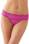 B.tempt'd By Wacoal B. Tempt'd By Wacoal Lace Kiss Thong In Fuchsia Red