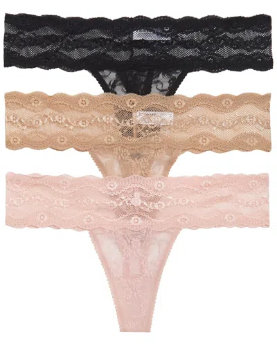 B.tempt'd By Wacoal Lace Kiss Thong Panty Pack In Multi