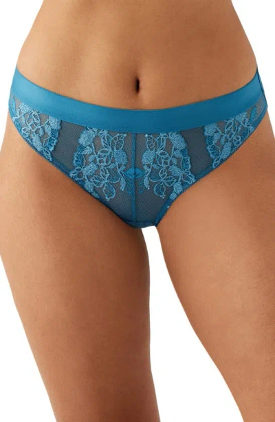 B.tempt'd By Wacoal Opening Act Lace & Mesh Cheeky Briefs In Faience