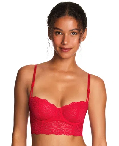 B.tempt'd By Wacoal Untamed Demi Longline Moderate-coverage Bra, 916311 In Red